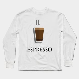 Hot Espresso shot coffee front view in flat design style Long Sleeve T-Shirt